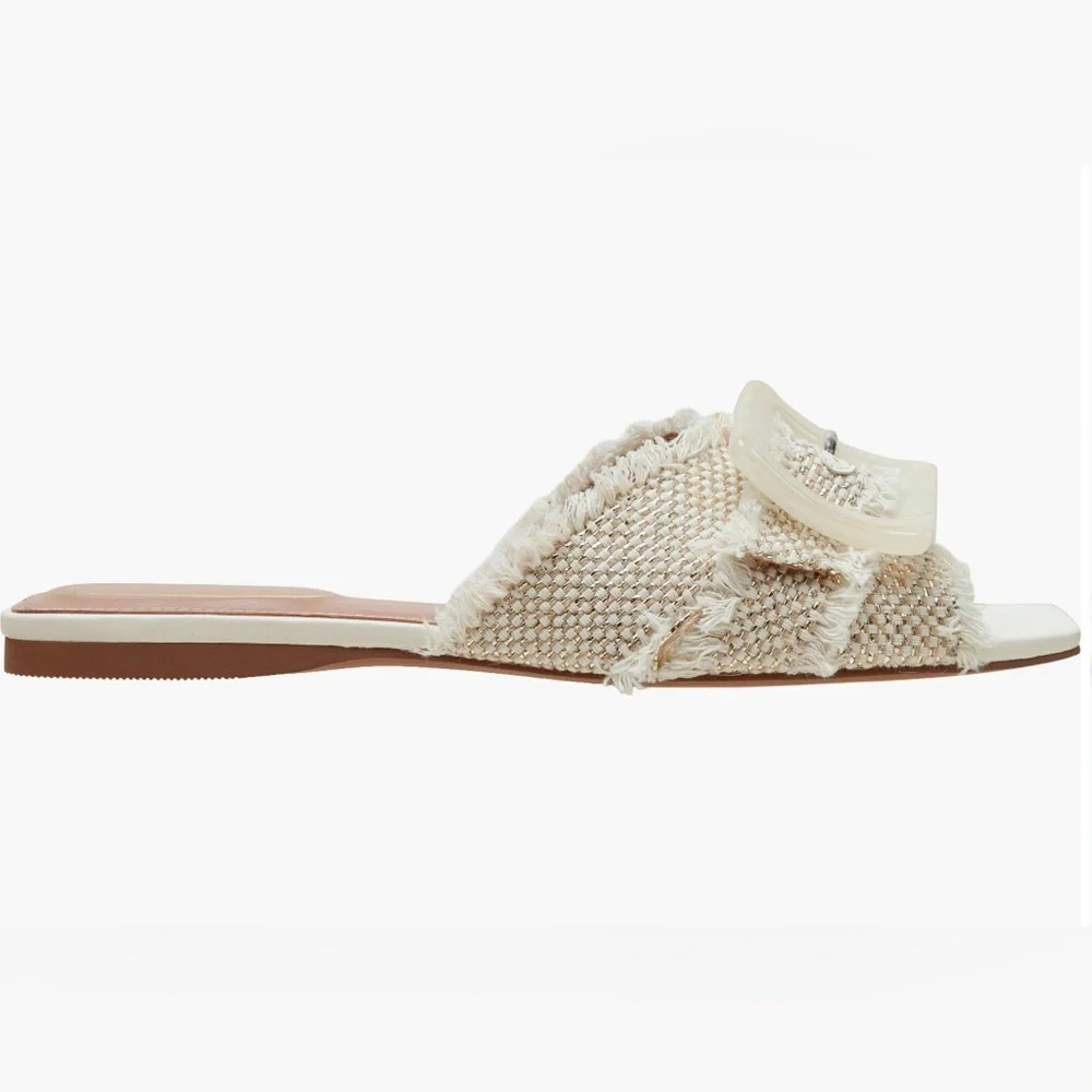 Linea Paolo Lottie Slide Sandal Natural/Gold - Picture 5 of 8